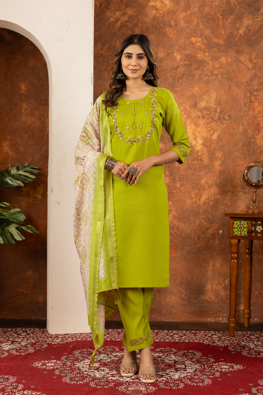 Radiance Blossom Embroidered Kurta Set