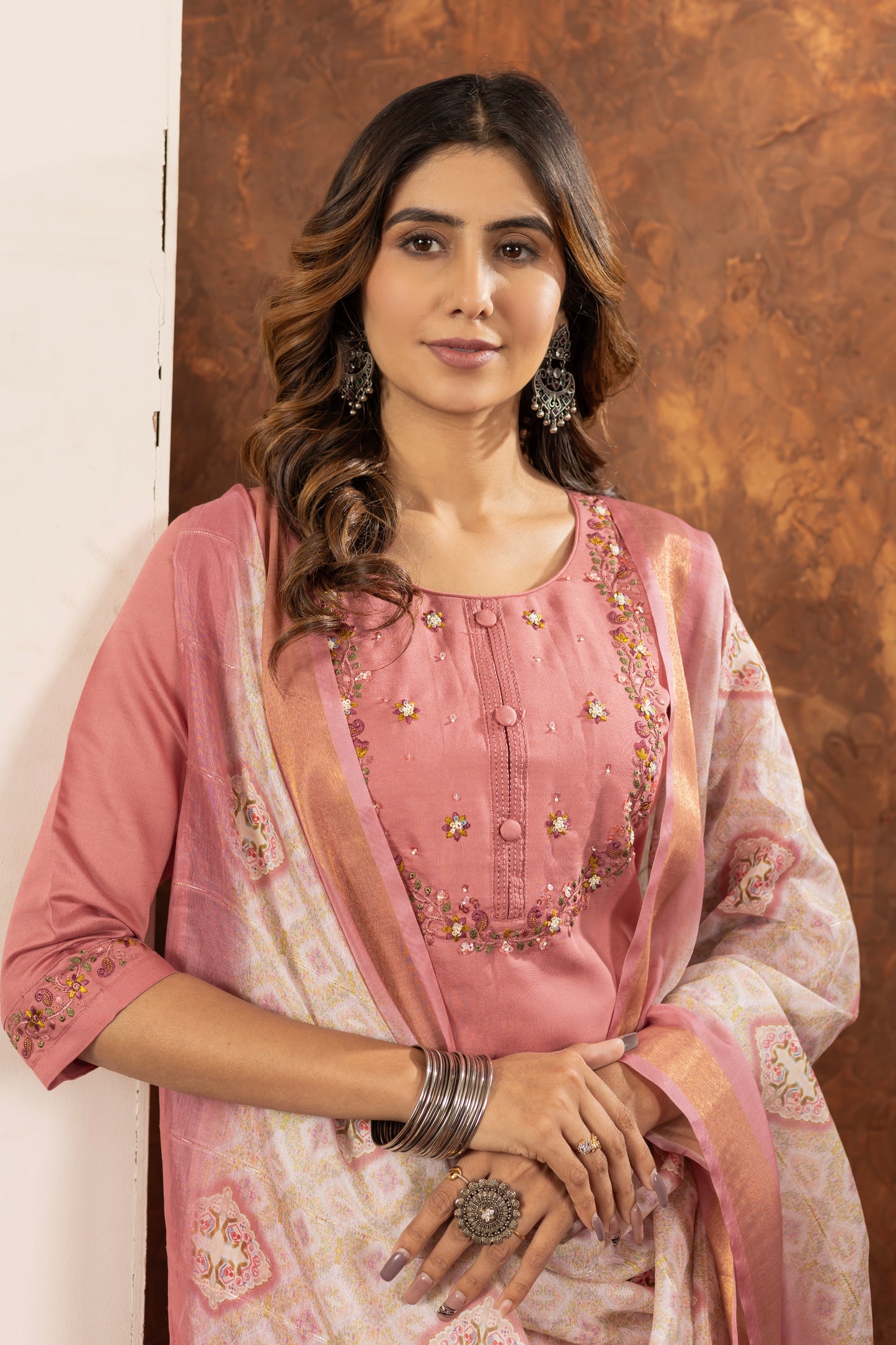 Luminara Bloom Embroidered Kurta Set