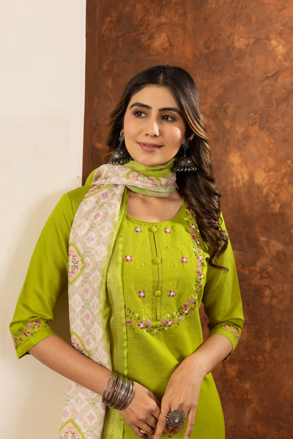 Radiance Blossom Embroidered Kurta Set
