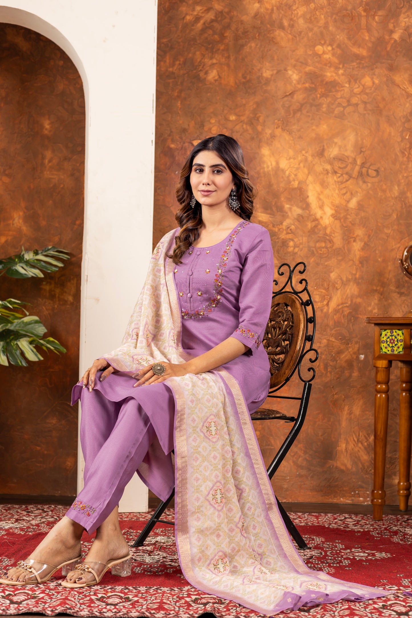 Lavanya Luxe Straight Kurti Pant Dupatta Set