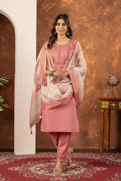 Luminara Bloom Embroidered Kurta Set