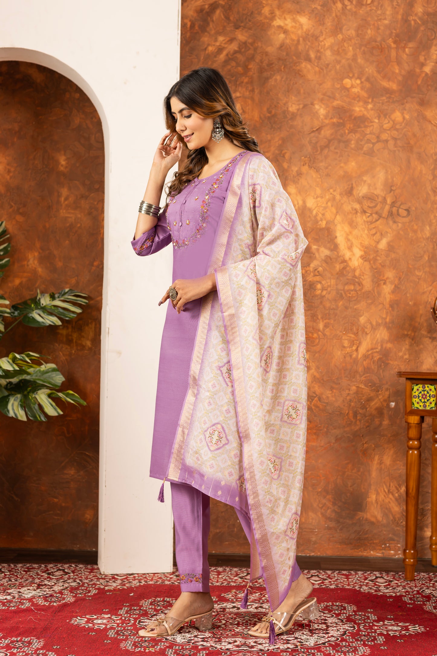 Lavanya Luxe Straight Kurti Pant Dupatta Set