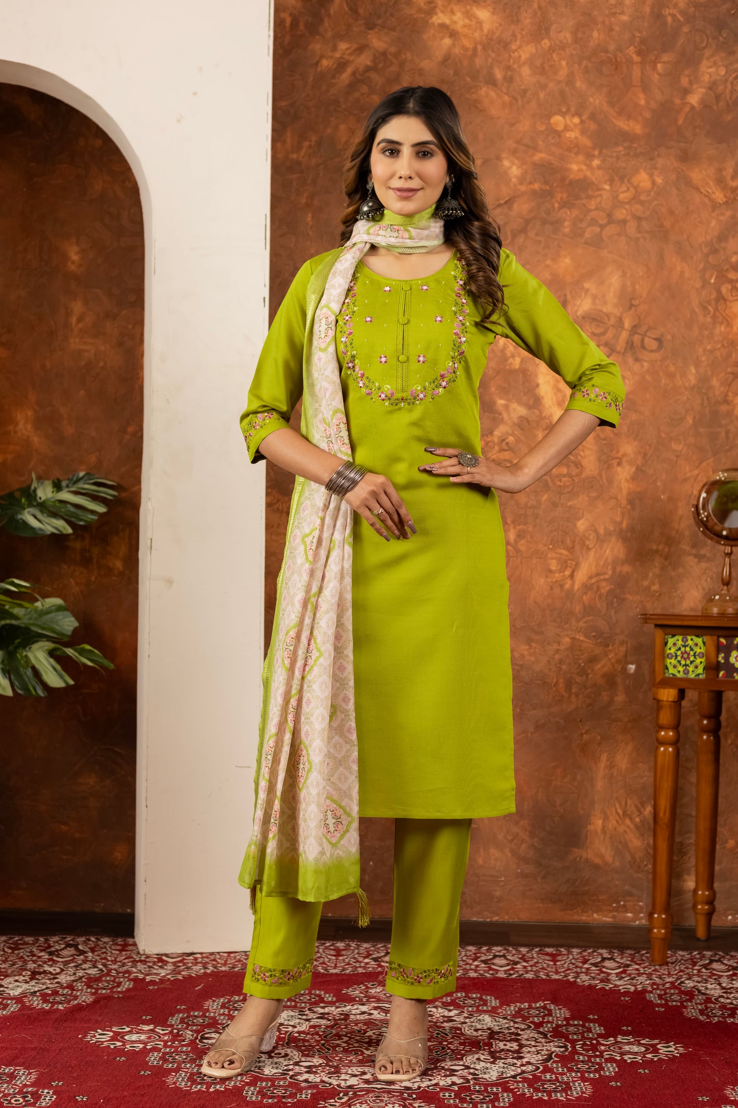 Radiance Blossom Embroidered Kurta Set