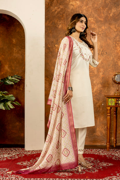 Mystique Blossom Ethnic Ensemble Kurta Pant with Dupatta