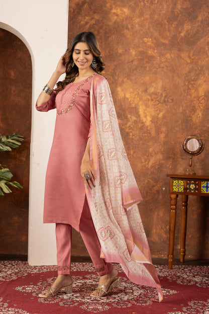 Luminara Bloom Embroidered Kurta Set