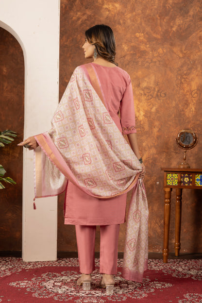 Luminara Bloom Embroidered Kurta Set