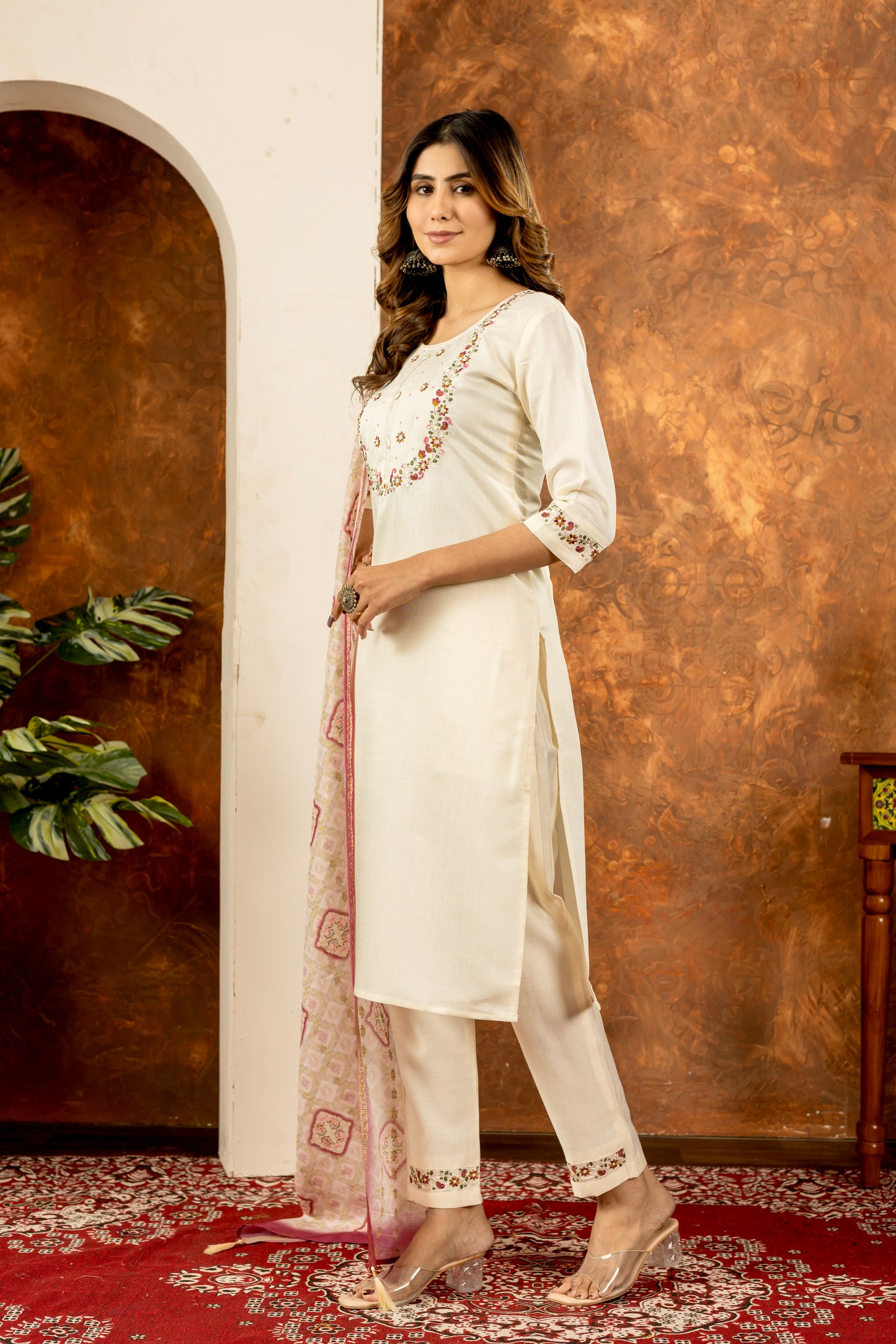 Mystique Blossom Ethnic Ensemble Kurta Pant with Dupatta