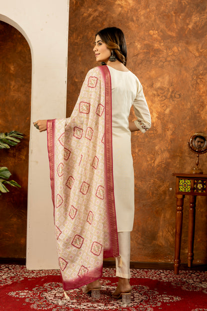 Mystique Blossom Ethnic Ensemble Kurta Pant with Dupatta