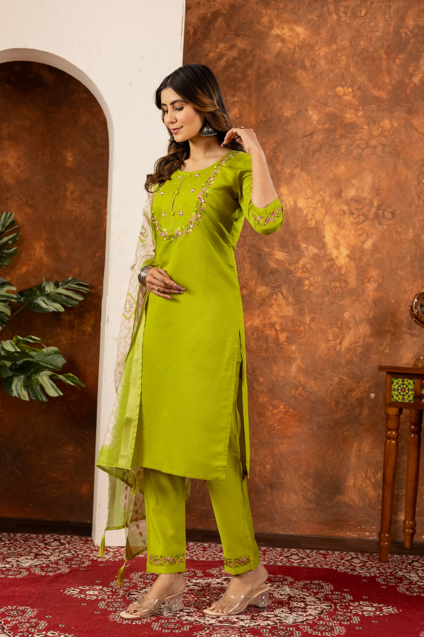 Radiance Blossom Embroidered Kurta Set